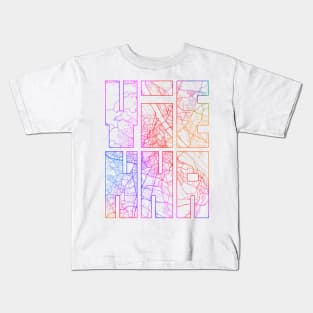 Vienna, Austria City Map Typography - Colorful Kids T-Shirt